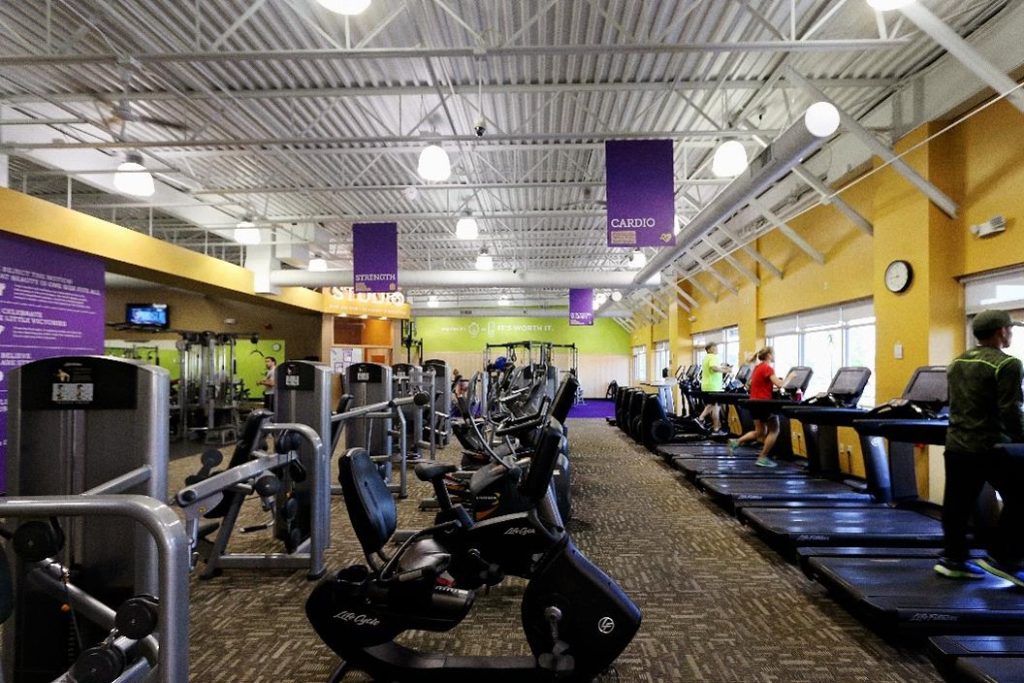 Anytime Fitness club entrance with pricing details