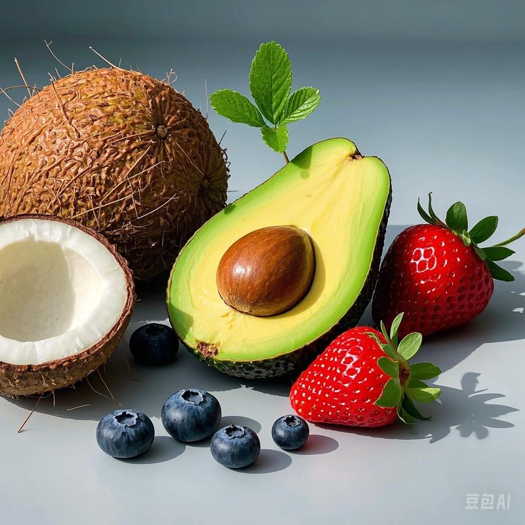 Avocado,Berries (strawberries, blueberries), Coconut
