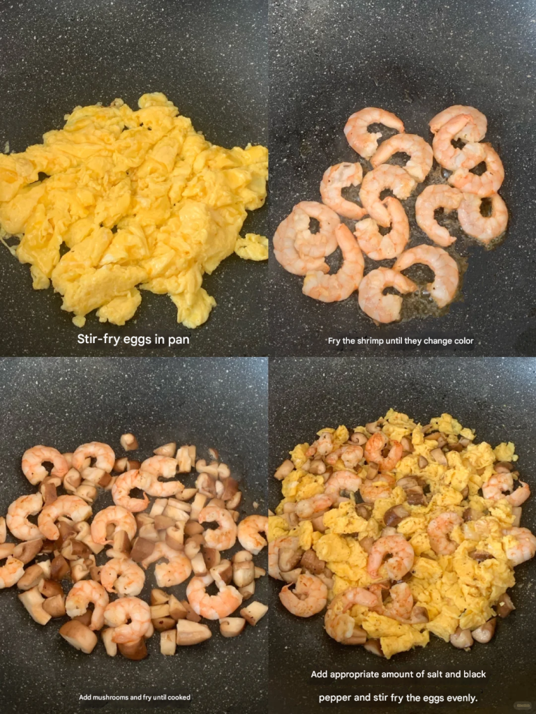 Shiitake Mushroom Shrimp and Egg Rice,A Healthy, Protein-Packed Dinner