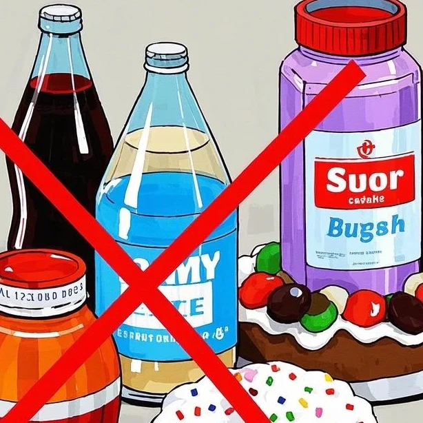 sugary drinks, candy, and desserts
